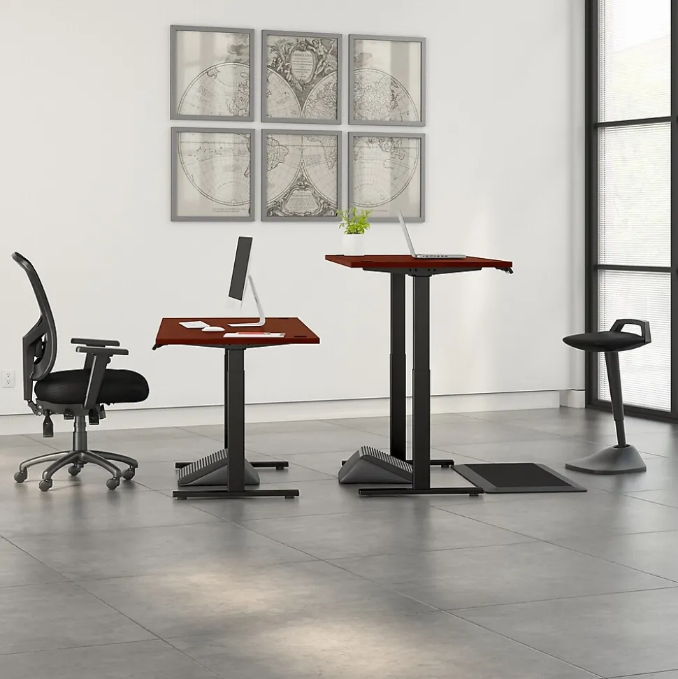 Bush Business Furniture Move 60 Series 72"W Electric Height Adjustable Standing Desk, Hansen Cherry (M6S7230HCBK)