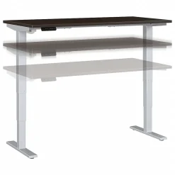 Bush Business Furniture Move 40 Series 60"W Electric Height Adjustable Standing Desk, Mocha Cherry/Cool Gray (M4S6030MRSK)