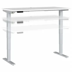 Bush Business Furniture Move 40 Series 60"W Electric Height Adjustable Standing Desk, White/Cool Gray Metallic (M4S6030WHSK)