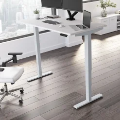Bush Business Furniture Move 40 Series 60"W Electric Height Adjustable Standing Desk, White/Cool Gray Metallic (M4S6030WHSK)