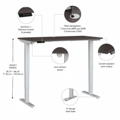 Bush Business Furniture Move 40 Series 60W Electric Height Adjustable Standing Desk, Storm Gray/Cool Gray Metallic (M4S6030SGSK)