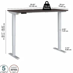 Bush Business Furniture Move 40 Series 60W Electric Height Adjustable Standing Desk, Storm Gray/Cool Gray Metallic (M4S6030SGSK)