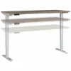 Bush Business Furniture Move 40 Series 72"W Electric Height Adjustable Standing Desk, Modern Hickory/Cool Gray (M4S7230MHSK)