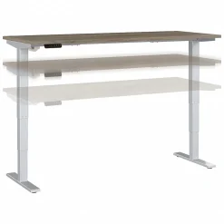 Bush Business Furniture Move 40 Series 72"W Electric Height Adjustable Standing Desk, Modern Hickory/Cool Gray (M4S7230MHSK)