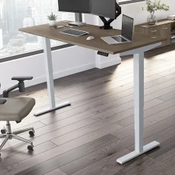 Bush Business Furniture Move 40 Series 72"W Electric Height Adjustable Standing Desk, Modern Hickory/Cool Gray (M4S7230MHSK)