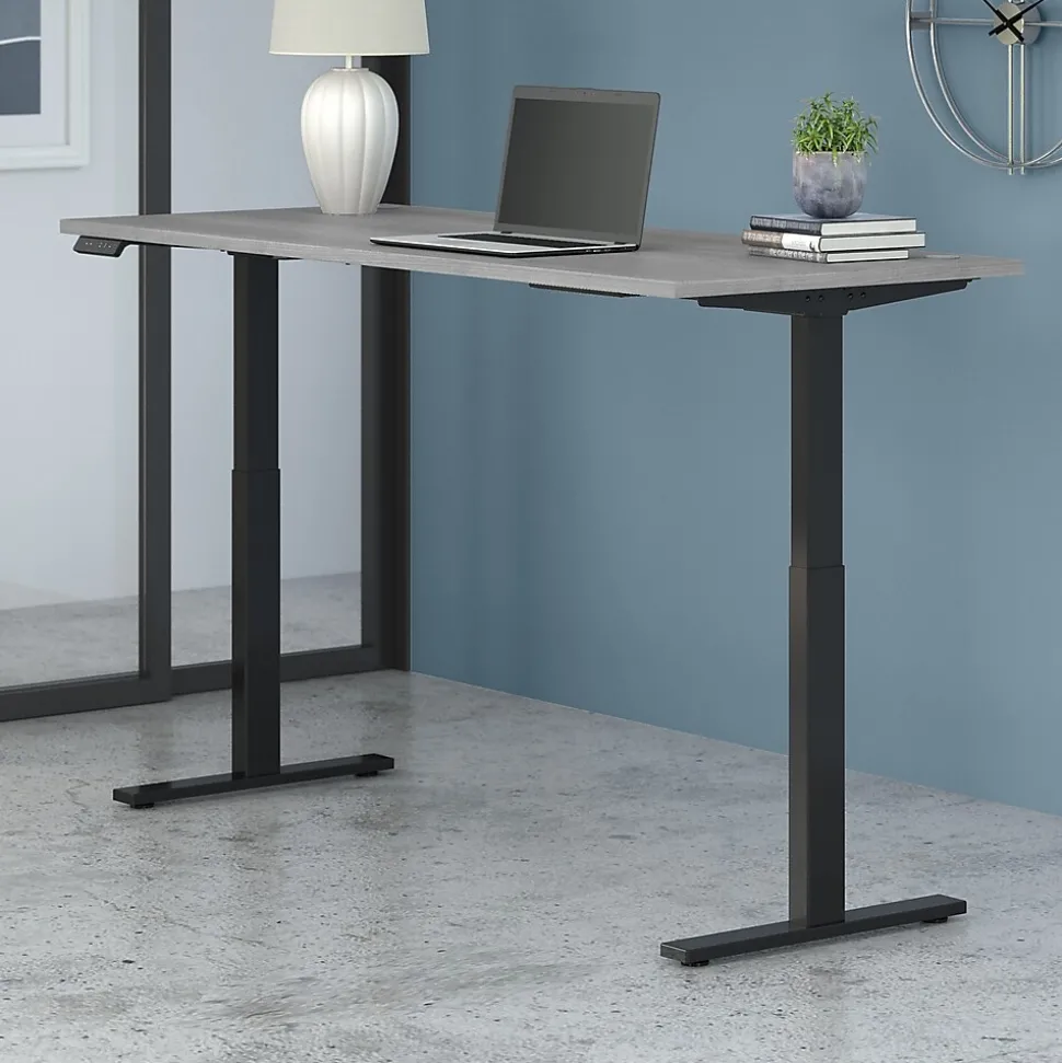 Bush Business Furniture Move 60 Series 72"W Electric Height Adjustable Standing Desk, Platinum Gray/Black (M6S7230PGBK)