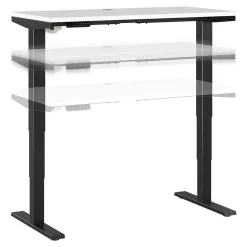 Bush Business Furniture Move 40 Series 48"W Electric Height Adjustable Standing Desk, White/Black (M4S4824WHBK)