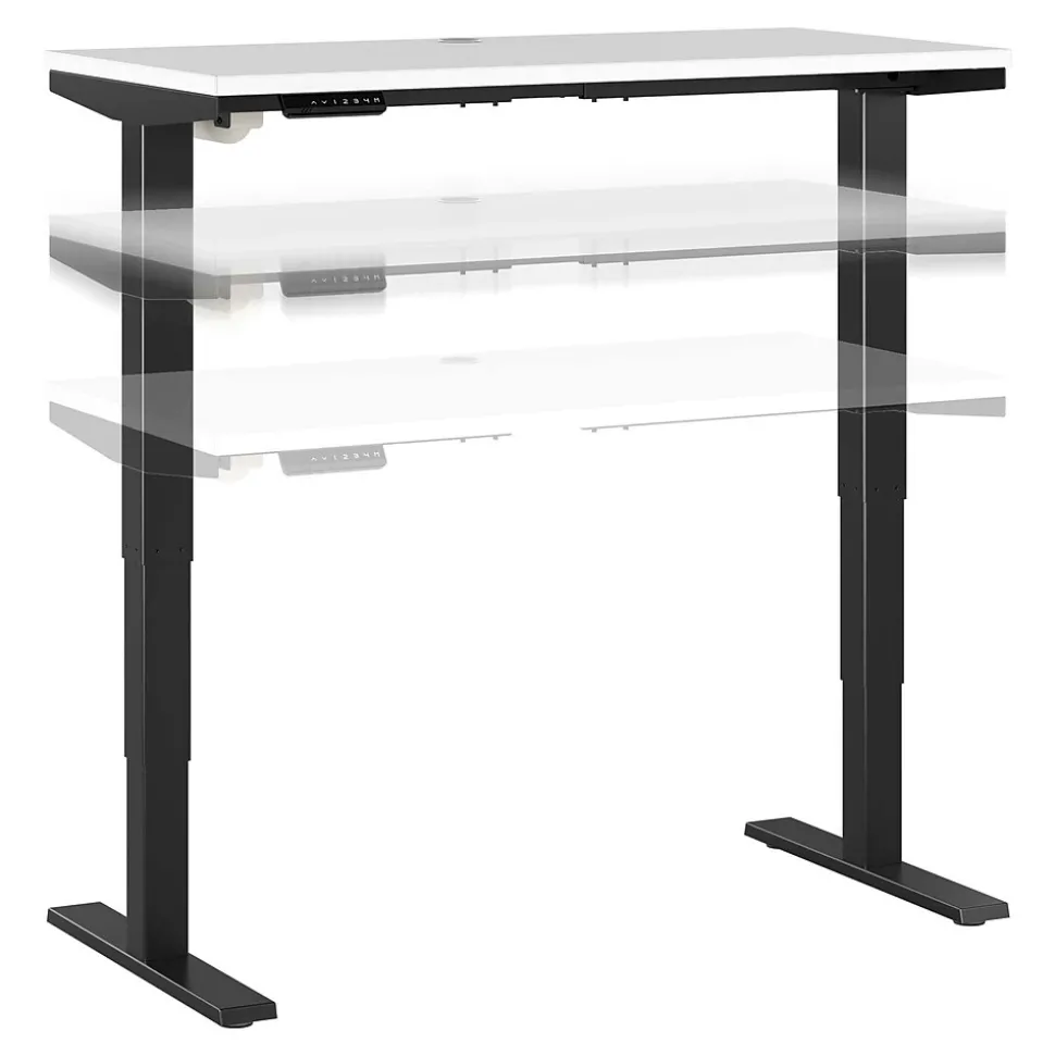 Bush Business Furniture Move 40 Series 48"W Electric Height Adjustable Standing Desk, White/Black (M4S4824WHBK)