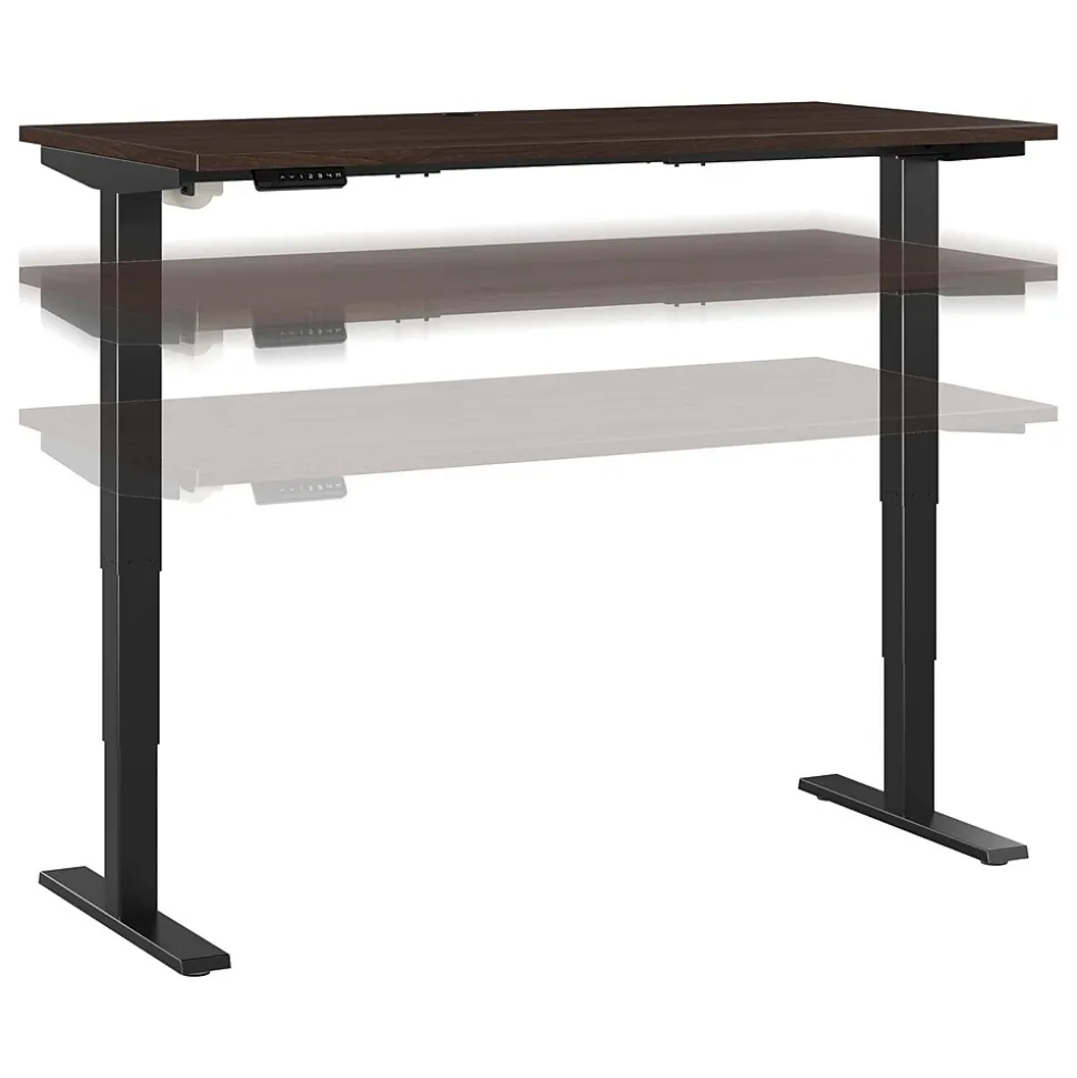 Bush Business Furniture Move 40 Series 60"W Electric Height Adjustable Standing Desk, Black Walnut/Black (M4S6030BWBK)