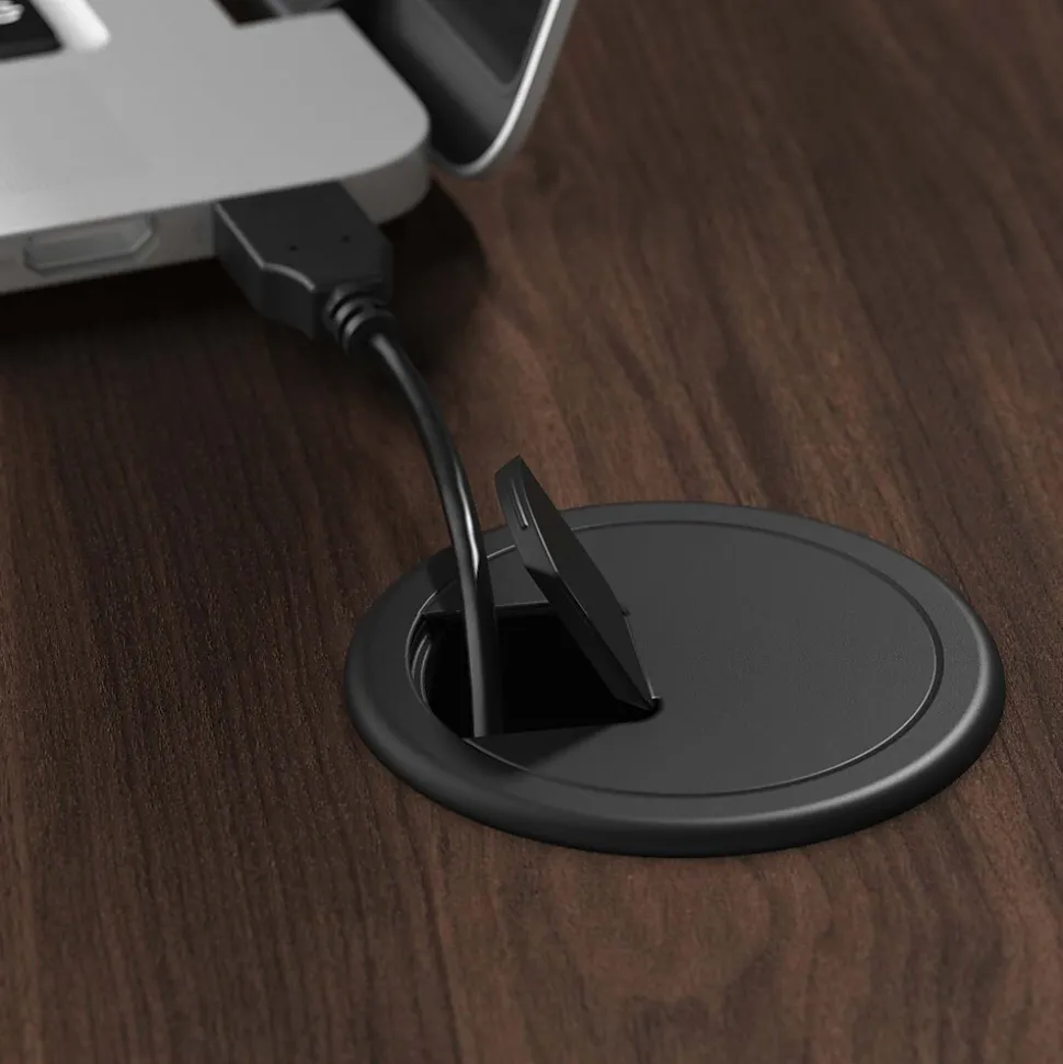 Bush Business Furniture Move 40 Series 60"W Electric Height Adjustable Standing Desk, Black Walnut/Black (M4S6030BWBK)