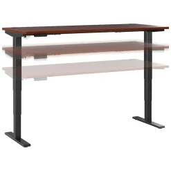 Bush Business Furniture Move 40 Series 72"W Electric Height Adjustable Standing Desk, Hansen Cherry/Black (M4S7230HCBK)