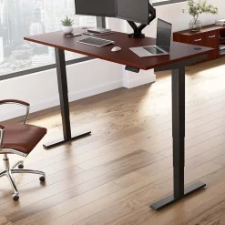 Bush Business Furniture Move 40 Series 72"W Electric Height Adjustable Standing Desk, Hansen Cherry/Black (M4S7230HCBK)