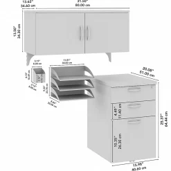 Bush Business Furniture Office in an Hour Cubicle Storage with Cabinet, Paper Tray, & Pencil Holder, Mocha Cherry (WC36890-03K)