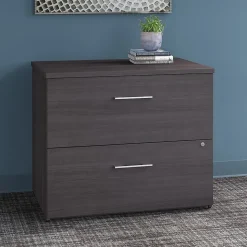 Bush Business Furniture Office 500 2-Drawer Lateral File Cabinet, Locking, Letter/Legal, Storm Gray, 35.67" (OFF136SGSU)