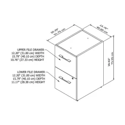 Bush Business Furniture Office 500 16W 2-Drawer Flat File Cabinet, Storm Gray (OFF216SGSU)