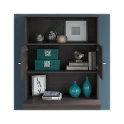 Bush Business Furniture Office 500 2-Drawer Lateral File Cabinet with Hutch, Locking, Letter/Legal, Storm Gray (OF5007SGSU)