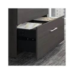 Bush Business Furniture Office 500 2-Drawer Lateral File Cabinet with Hutch, Locking, Letter/Legal, Storm Gray (OF5007SGSU)