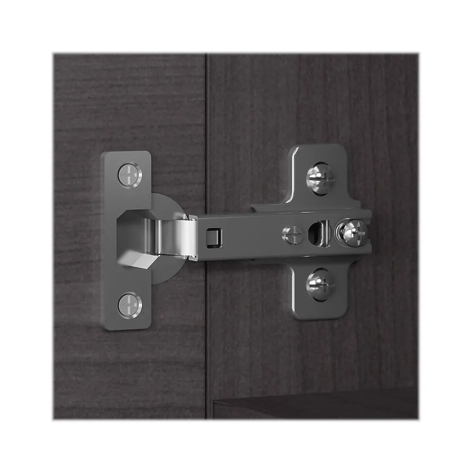 Bush Business Furniture Office 500 2-Drawer Lateral File Cabinet with Hutch, Locking, Letter/Legal, Storm Gray (OF5007SGSU)