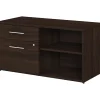 Bush Business Furniture Office 500 23.2" Storage Cabinet with 2 Shelves, Black Walnut (OFS145BW)
