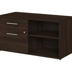 Bush Business Furniture Office 500 23.2" Storage Cabinet with 2 Shelves, Black Walnut (OFS145BW)