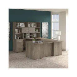 Bush Business Furniture Office 500 72"W U Shaped Executive Desk with Drawers and Hutch, Modern Hickory (OF5003MHSU)