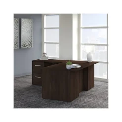 Bush Business Furniture Office 500 72"W L Shaped Executive Desk with Drawers, Black Walnut (OF5004BWSU)