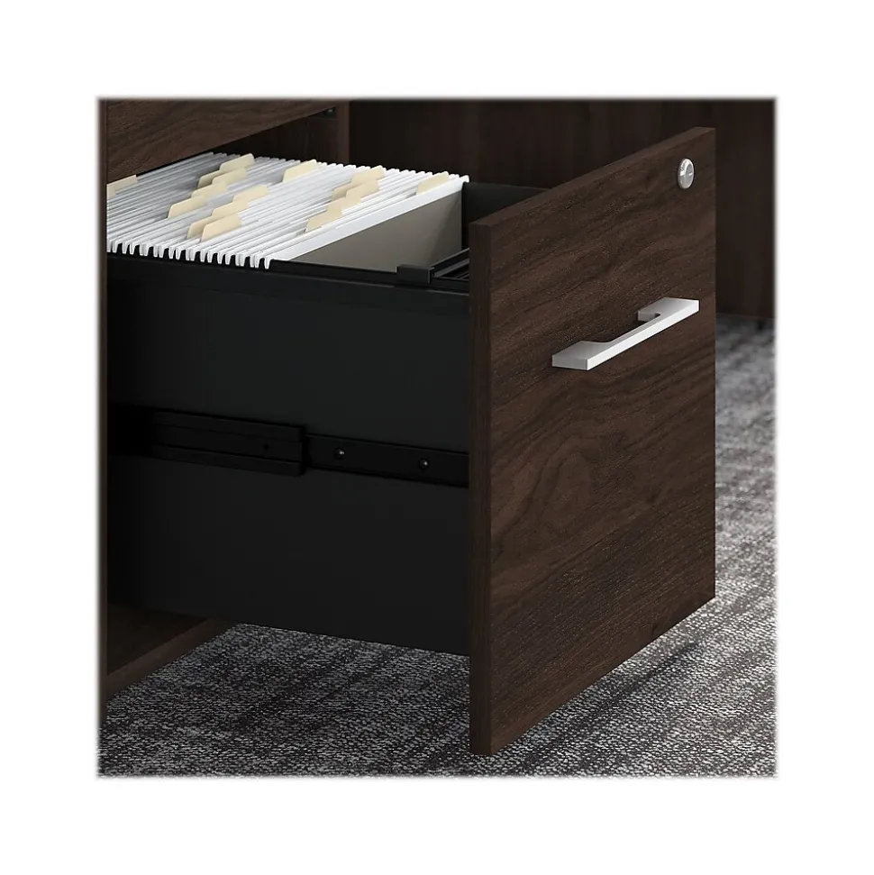 Bush Business Furniture Office 500 72"W L Shaped Executive Desk with Drawers, Black Walnut (OF5004BWSU)
