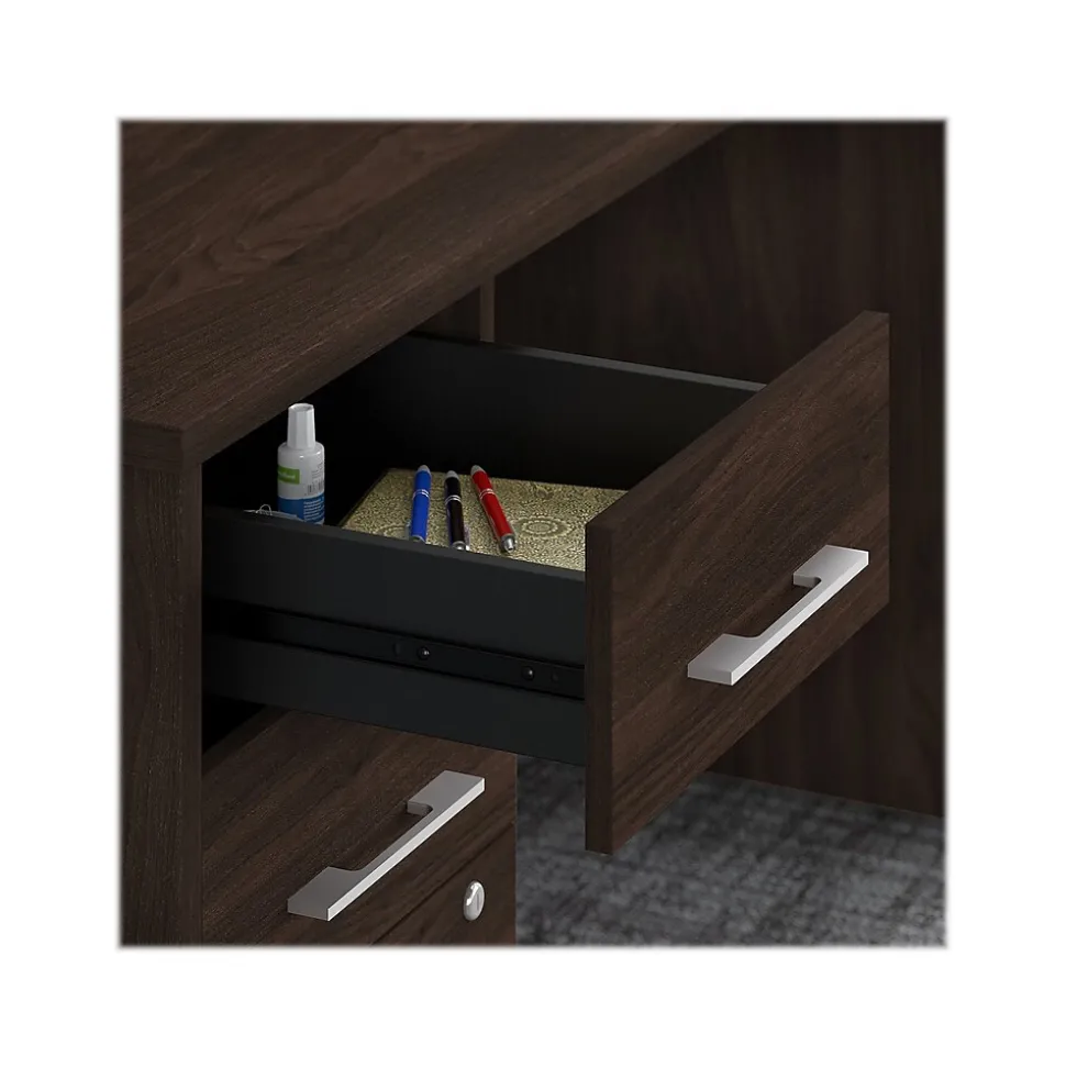 Bush Business Furniture Office 500 72"W L Shaped Executive Desk with Drawers, Black Walnut (OF5004BWSU)