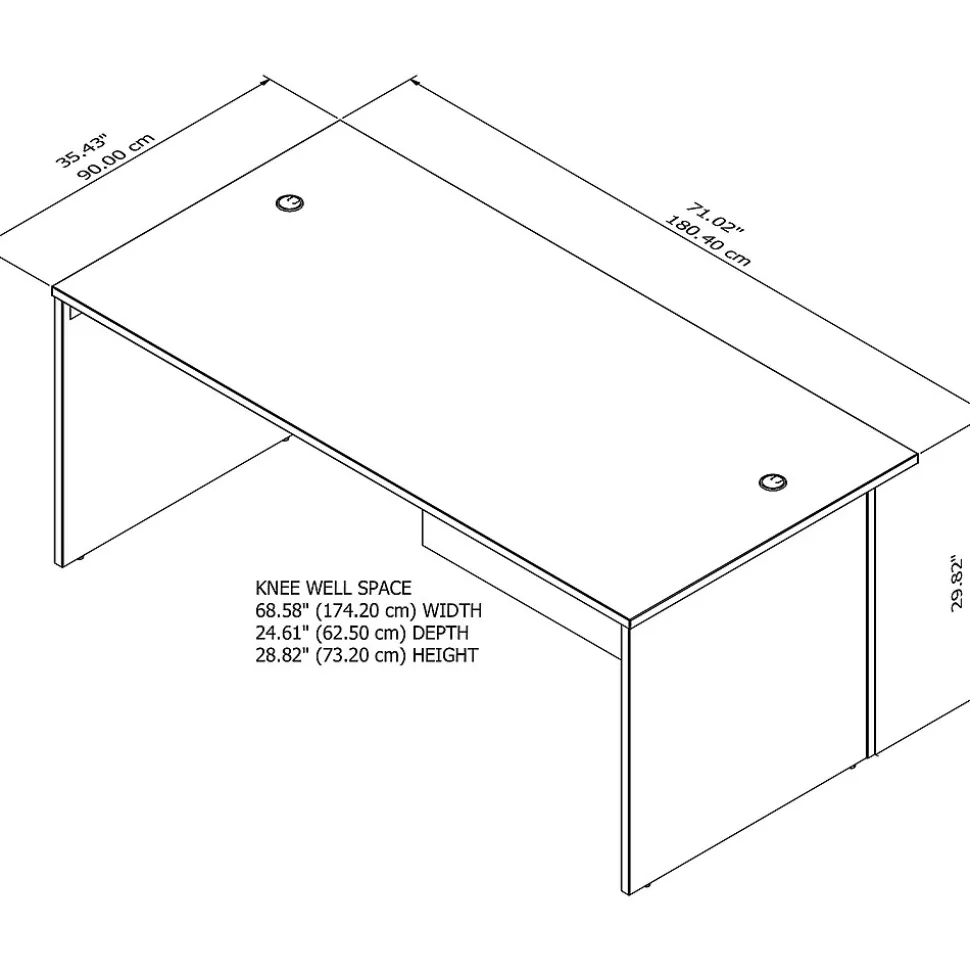 Bush Business Furniture Office 500 72"W Executive Desk, Modern Hickory (OFD172MHK)