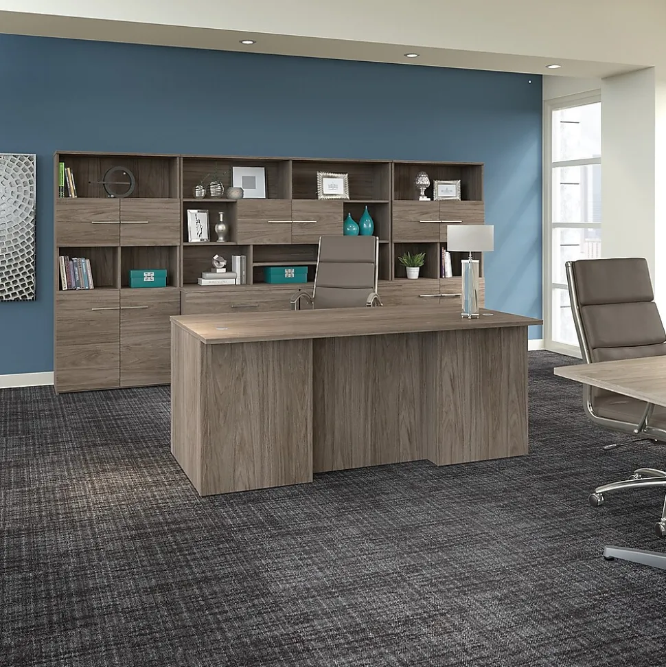 Bush Business Furniture Office 500 72"W Executive Desk, Modern Hickory (OFD172MHK)