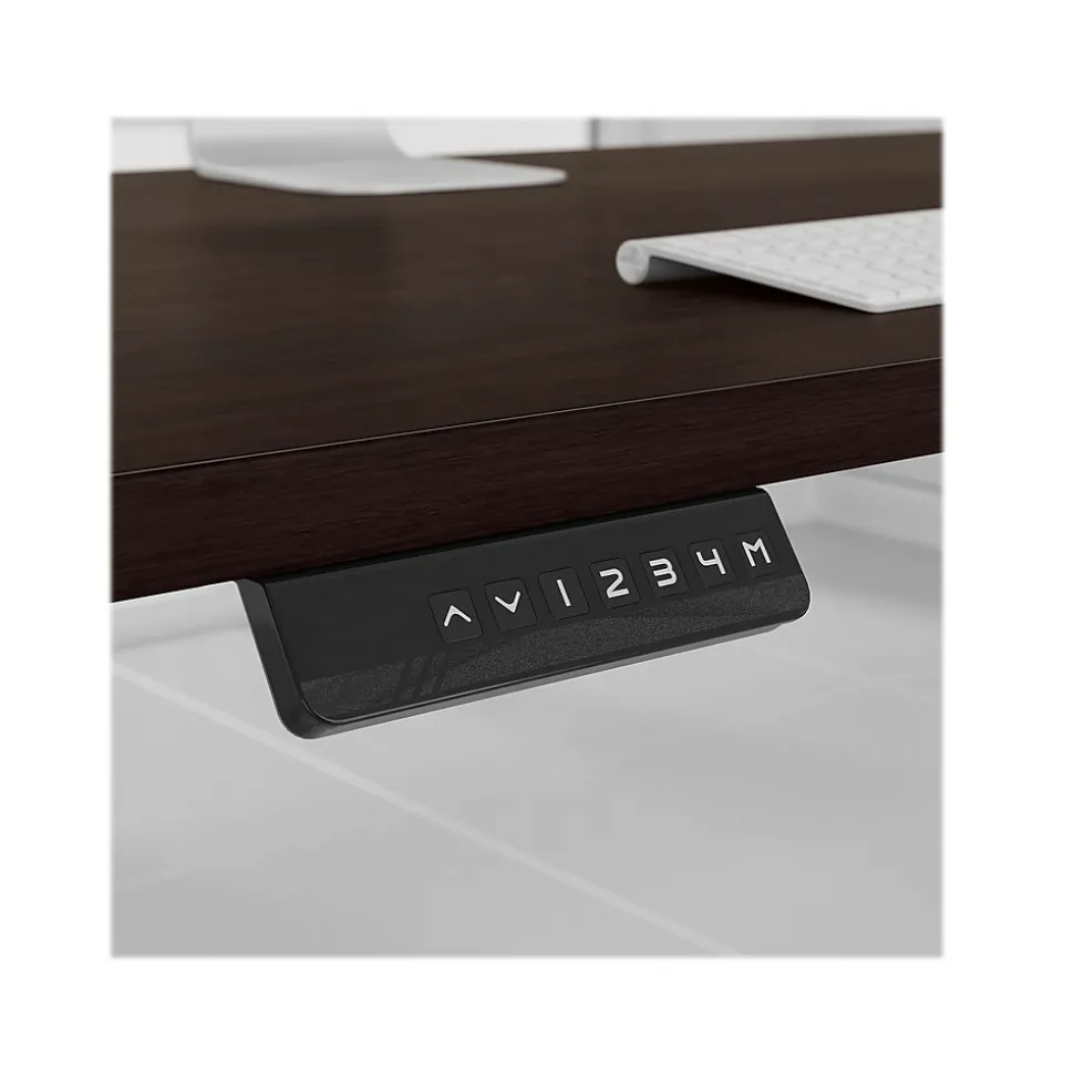 Bush Business Furniture Office 500 72"W Adjustable Desk with Storage and Bookcase, Black Walnut (OF5006BWSU)