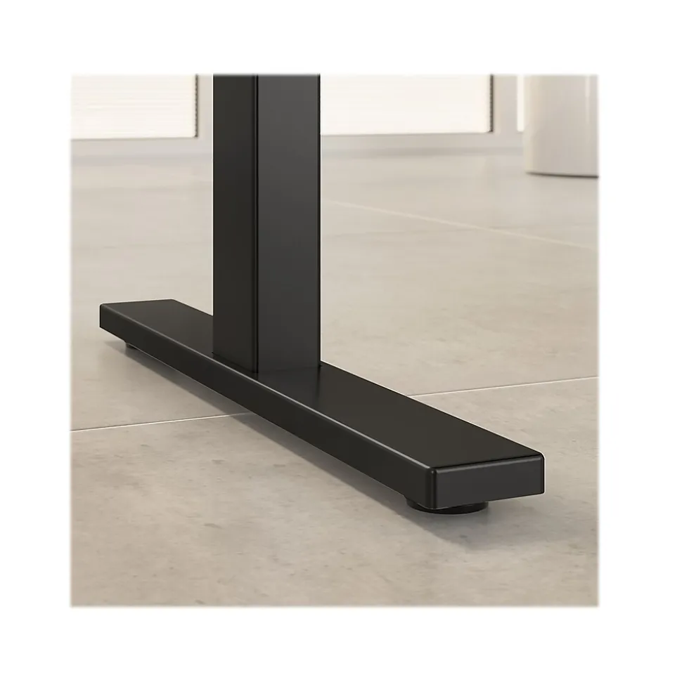 Bush Business Furniture Office 500 72"W Adjustable Desk with Storage and Bookcase, Black Walnut (OF5006BWSU)