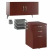 Bush Business Furniture Office in an Hour Cubicle Storage with Cabinet, Paper Tray, & Pencil Holder, Hansen Cherry (WC36490-03K)