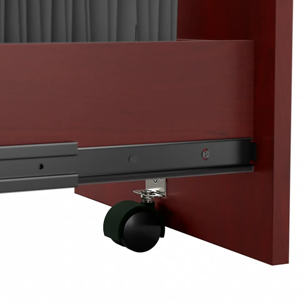 Bush Business Furniture Office in an Hour Cubicle Storage with Cabinet, Paper Tray, & Pencil Holder, Hansen Cherry (WC36490-03K)