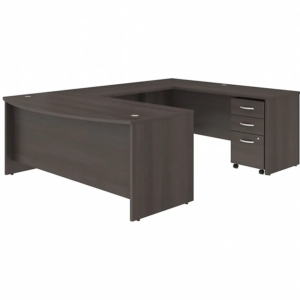 Bush Business Furniture Studio C 72"W U Shaped Desk with Mobile File Cabinet, Storm Gray (STC004SG)