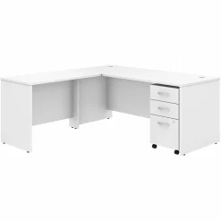 Bush Business Furniture Studio C 72"W L Shaped Desk with Mobile File Cabinet and Return, White (STC007WH)