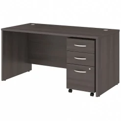 Bush Business Furniture Studio C 60"W Office Desk with Mobile File Cabinet, Storm Gray (STC014SG)