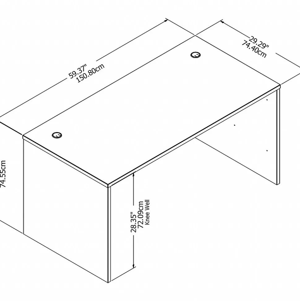 Bush Business Furniture Studio C 60"W Office Desk, Storm Gray (SCD260SG)