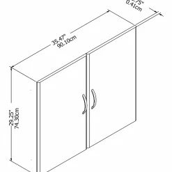 Bush Business Furniture Studio C Bookcase Door Kit, Storm Gray (SCB236SG)
