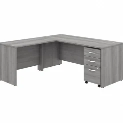 Bush Business Furniture Studio C 72"W L Shaped Desk with Mobile File Cabinet and Return, Platinum Gray (STC007PGSU)