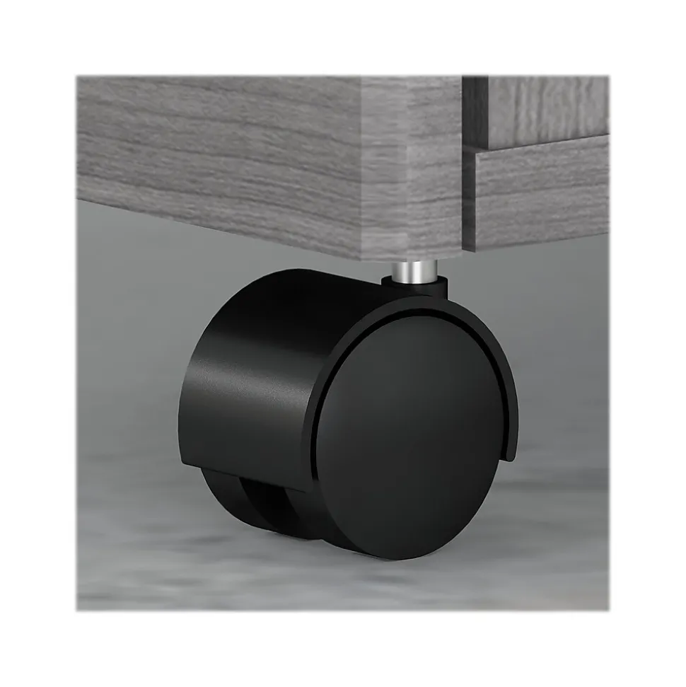 Bush Business Furniture Studio C 72"W Bow Front Desk with Mobile File Cabinets, Platinum Gray (STC012PGSU)