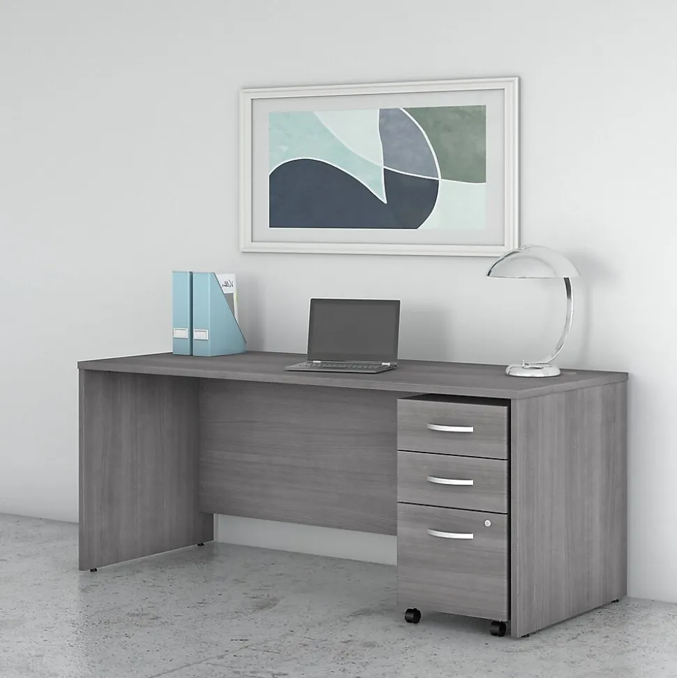 Bush Business Furniture Studio C 72"W Office Desk, Platinum Gray (SCD272PG)