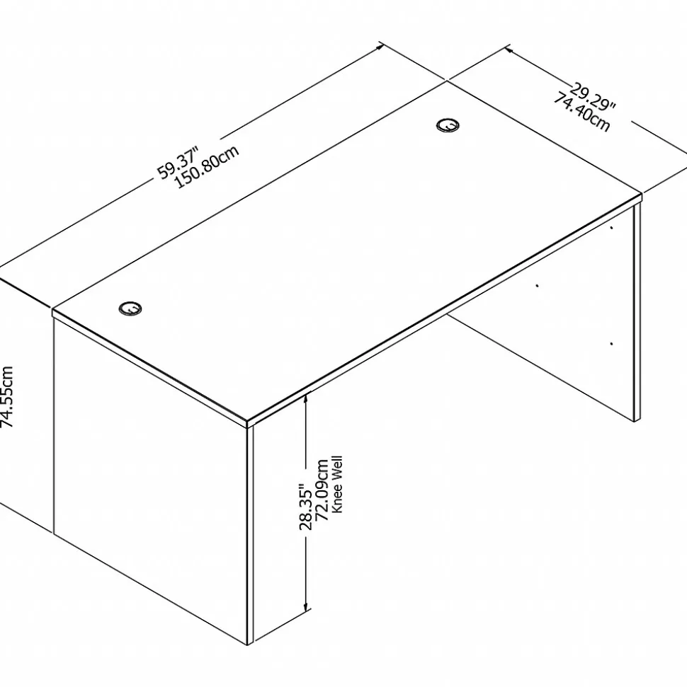 Bush Business Furniture Studio C 60"W Office Desk, Platinum Gray (SCD260PG)