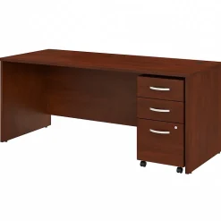 Bush Business Furniture Studio C 72"W Office Desk with Mobile File Cabinet, Hansen Cherry (STC013HCSU)