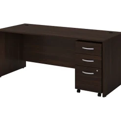 Bush Business Furniture Studio C 72"W Office Desk with Mobile File Cabinet, Black Walnut (STC013BWSU)