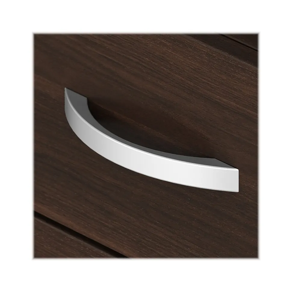 Bush Business Furniture Studio C 72"W L Shaped Desk with Hutch, Mobile File Cabinet and Return, Black Walnut (STC006BWSU)