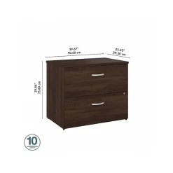 Bush Business Furniture Studio C 2 Drawer Lateral File Cabinet, Black Walnut (SCF136BWSU)
