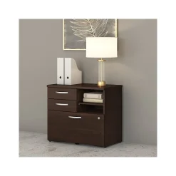 Bush Business Furniture Studio C Office Storage Cabinet with Drawers and Shelves, Black Walnut (SCF130BWSU)