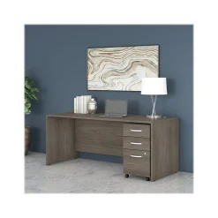 Bush Business Furniture Studio C 72"W Office Desk with Mobile File Cabinet, Modern Hickory (STC013MHSU)