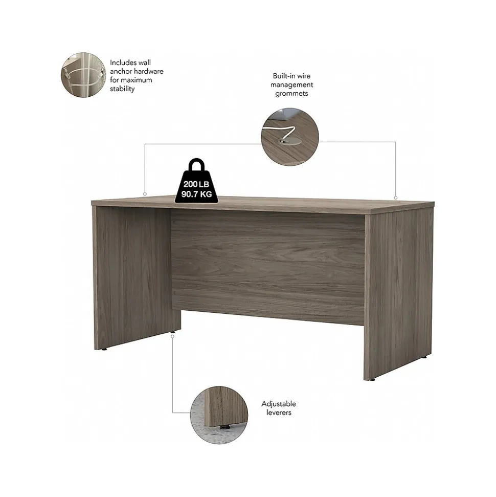 Bush Business Furniture Studio C 60"W Office Desk with Mobile File Cabinet, Modern Hickory (STC014MHSU)